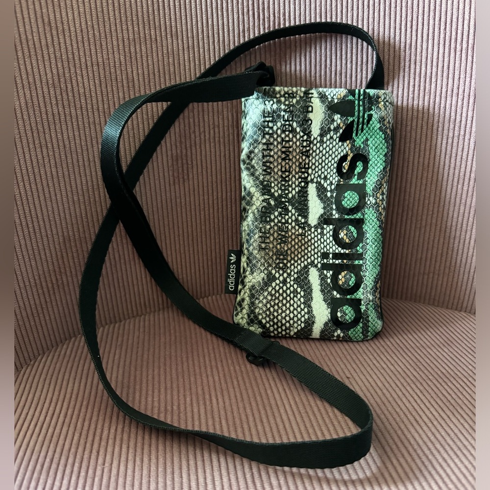 Adidas unisex snake print minimalist crossbody bag